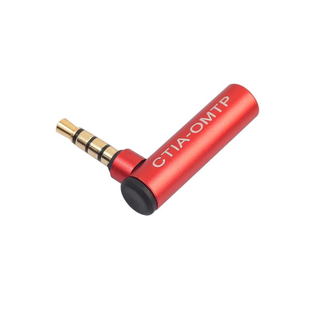 

Gold Plated Head Red 90 Degree Turn CTIA Omtp Headset Microphone System Conversion Plug