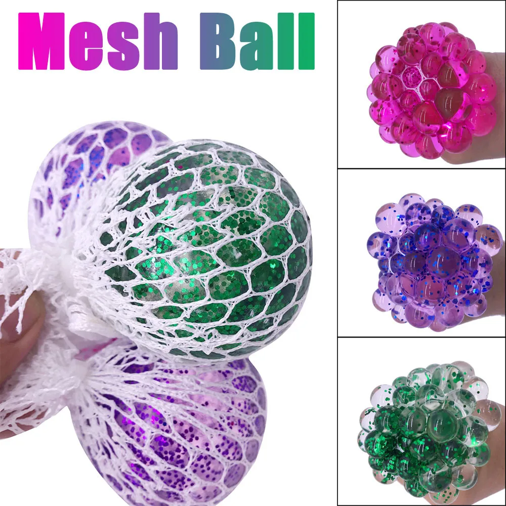 

Colorful Sewn Mesh Stress Balls - 2.4" Squishy Fidget Toy Perfect for Kids and Adults Materials for Lasting Use - Squeeze Balls