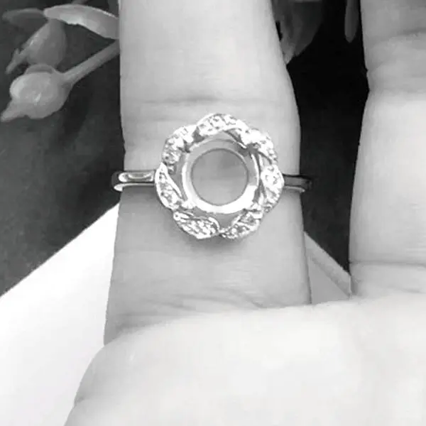 925 пробы Серебряное Женское Обручальное кольцо 4 5 мм круглое полумонтажное CZ