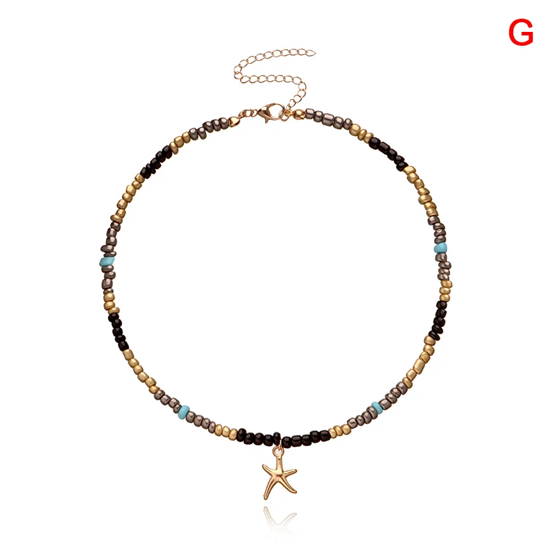 

1PC Colorful Small Bead Butterfly Star Pendant Choker Bohemia Necklace Women Jewelry