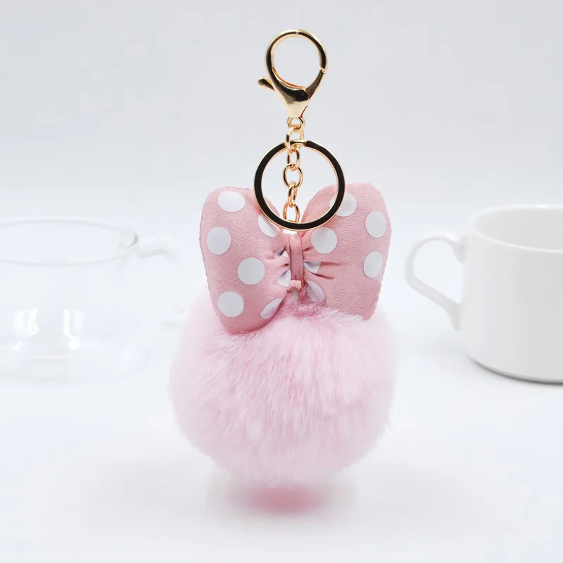 2022 брелок с милым пушистым шариком из кроличьего меха для женщин и девушек помпон