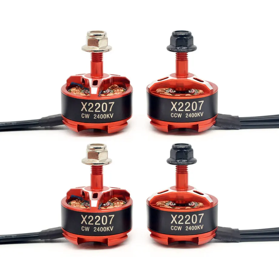 4 шт. X2207 2400KV 3-5S бесщеточный двигатель для спортивного начинающего