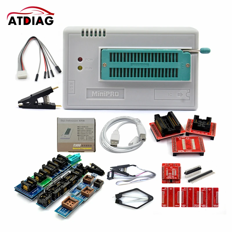 Оригинальный V9.0 PRO TL866 II Plus USB Универсальный программатор EEPROM FLASH с адаптерами