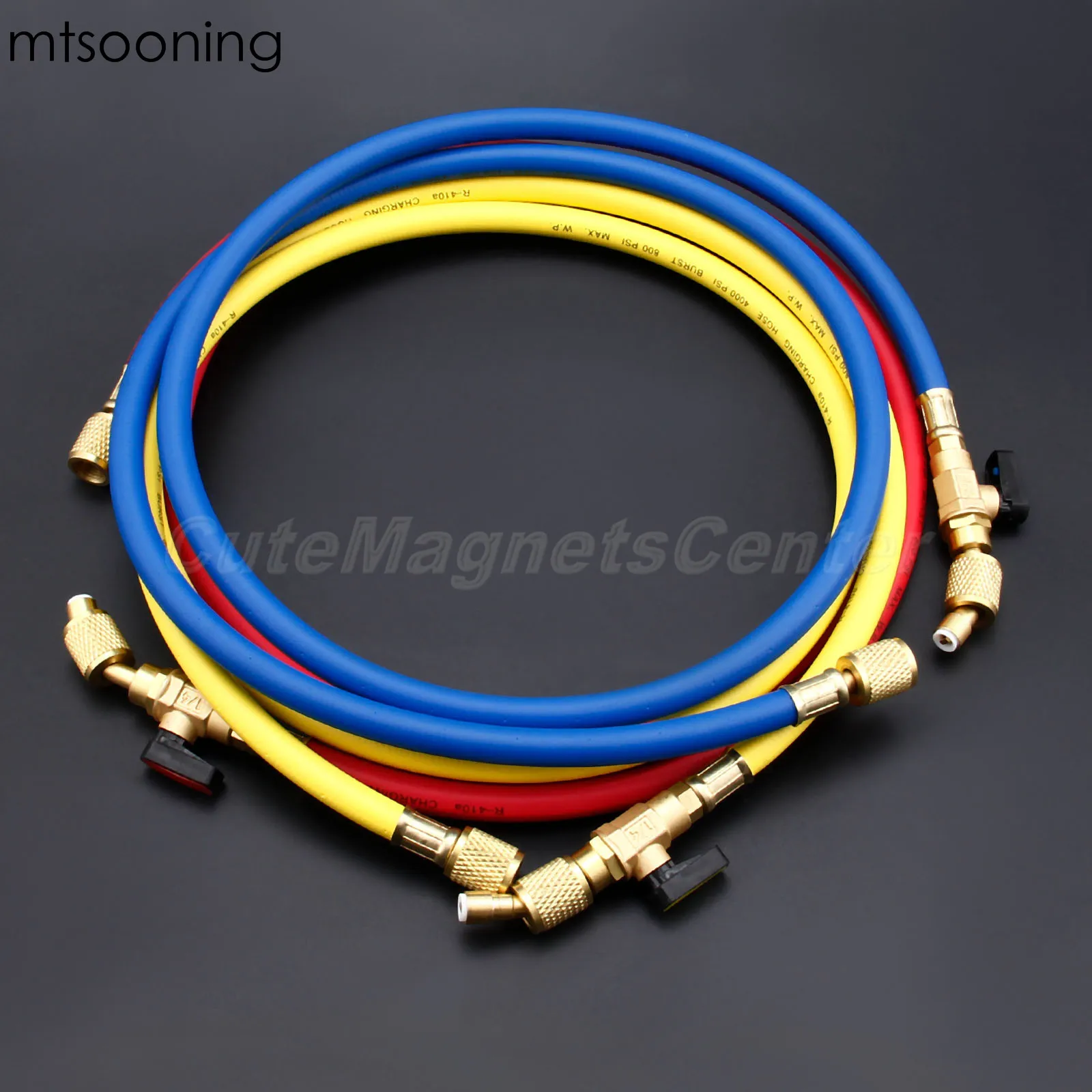 Mtsooning 3 шт. R134A AC зарядный шланг с шаровыми клапанами 1/4 &quotSAE 150 мм 60&quot R410A R12 R22