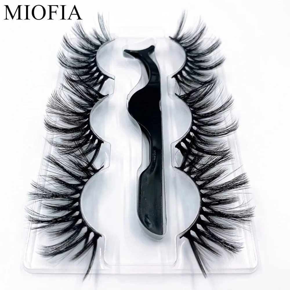 

3 pairs of natural false eyelashes 25mm 3D mink eyelashes dramatic lashes extensions eyelashes and tweezers set combination