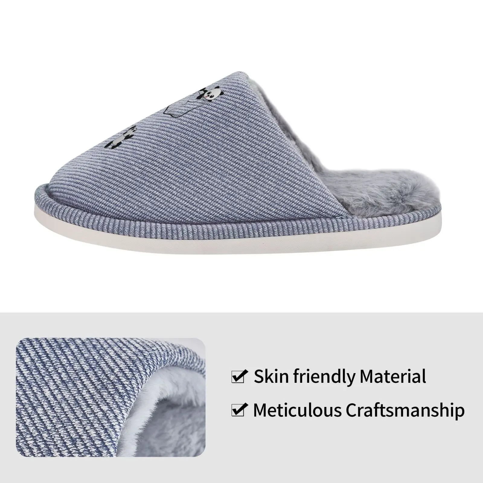 Тапки Pandas с карманами для дома мягкие плюшевые комнатные тапочки обувь мужчин