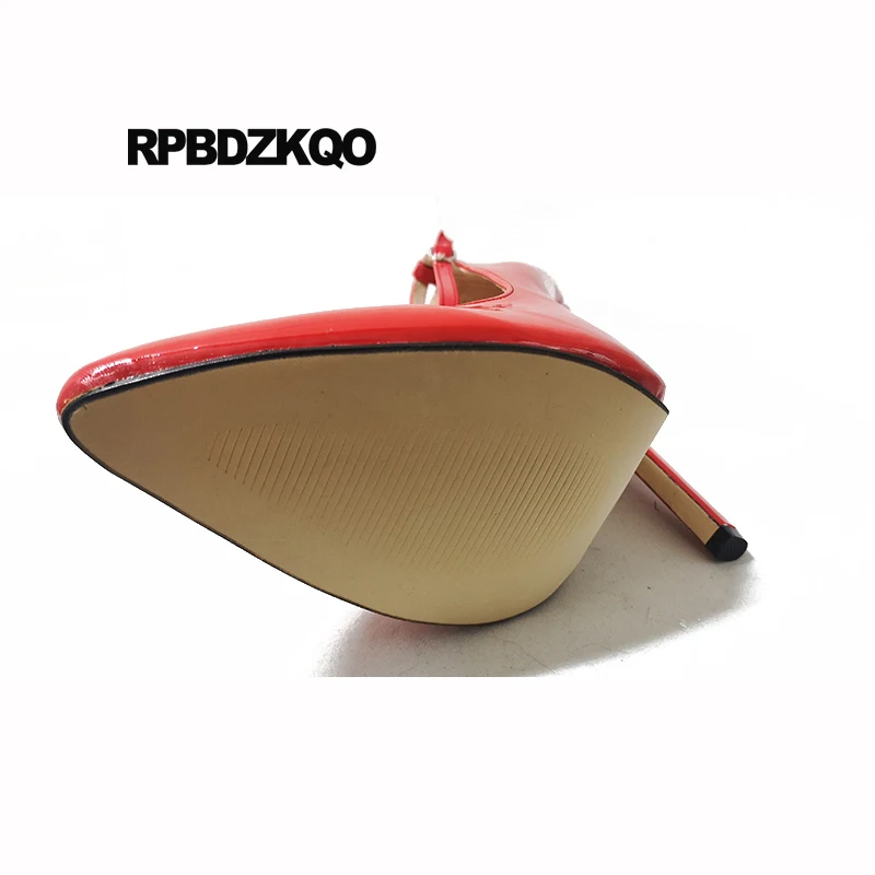 фетиш сексуальный Ремень для лодыжки обувь женщина красный 16cm туфли на шпильке