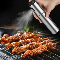 hot selling 100ml spray bottle stainless steel anti leak oil mist dispenser with fine mist kitchen cooking barbecue tool
