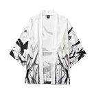 Летняя рубашка с рукавами, мужское кимоно Wo, Мужская топовая накидка и верхняя пятиконечная японская куртка, мужские рубашки