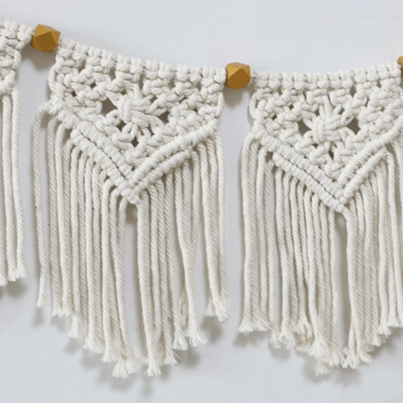 

Fashion Wall Hanging Woven Tapestry Bohemian Banners Macrame Art Wall Accents Beads Tassels Chic Boho Decor Room Home Decoration