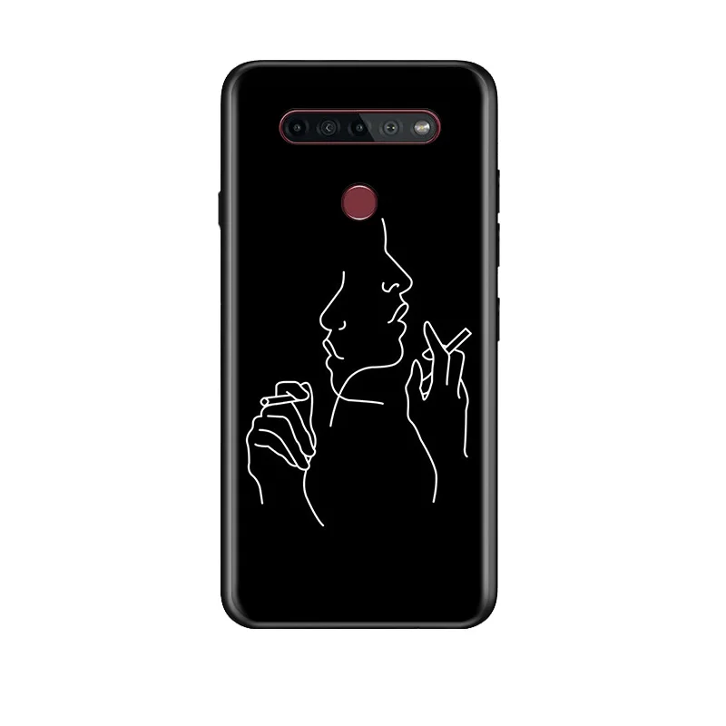 

Line Art For LG G8 V30 V35 V40 V50 V60 Q60 K40S K50S K41S K51S K61 K71 K22 ThinQ 5G Phone Case