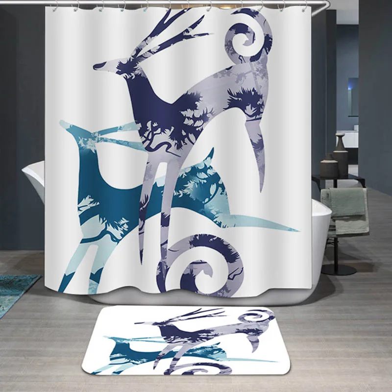 Водонепроницаемая занавеска для душа из полиэстера с 3d цифровым принтом павлина