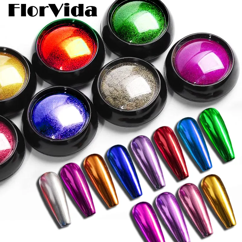 

0.5g Nail Art Glitter Mirror Powder 12 colors Sparkly Silver Golden Chrome Pigment Pearl Dusts for Nails Manicure Holographic