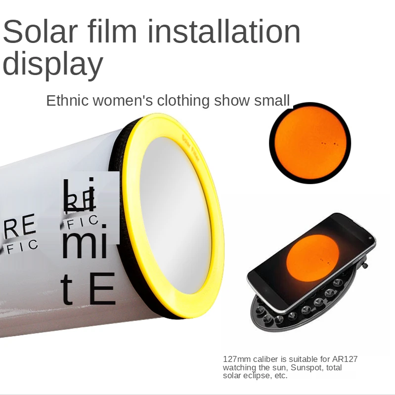 

Explore scientific astronomical telescope accessories Solar Filter Solar film full-aperture observation of the sun 127