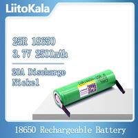 liitokala 18650 2500mah battery rechargeable battery inr18650 25r m 20a discharge li ion battery 15a cell battery diy nickel