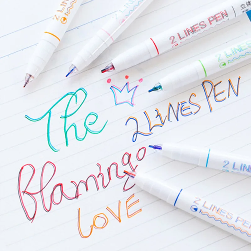 1/3/6 шт. цветная двухстрочная маркировочная ручка новинка 0 5 мм двухстрочные