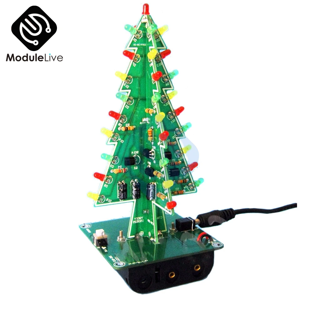 Трехмерная 3D рождественская елка 3 цвета светодиодный набор сделай сам