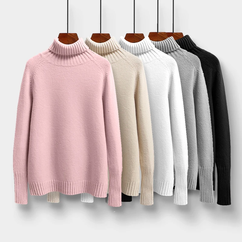 SURMIITRO Autumn Winter Sweater Women Turtleneck 2021 Long Sleeve Tricot Sweaters And Pullovers Female Knitted Jumper Knitwear | Женская