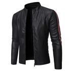 Мужская кожаная куртка осеньзима, новая мотоциклетная Мужская одежда, пальто с воротником-стойкой, индивидуальная кожаная мужская одежда