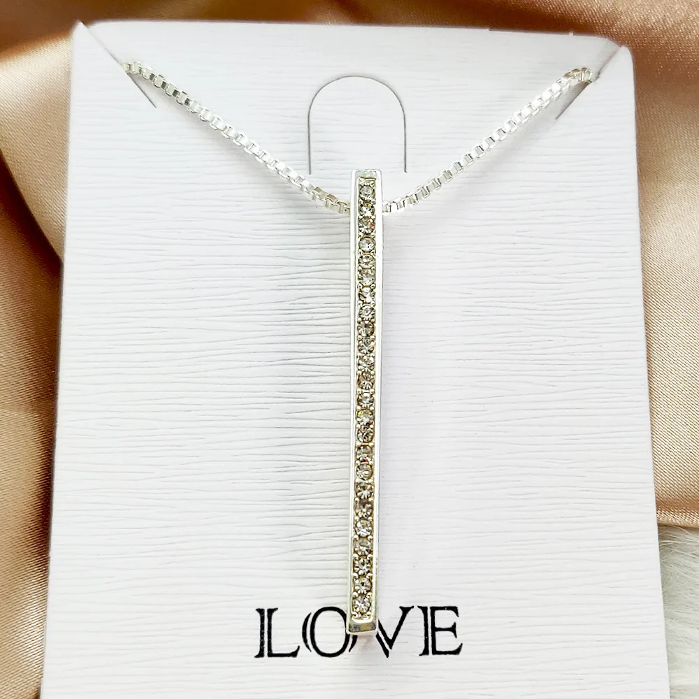 Крошечное длинное ожерелье из стерлингового серебра 925 пробы для женщин цвета