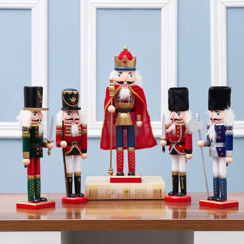 

Wooden Nutcracker Soldier Figurines Ornaments 30CM Nutcracker Puppet Desktop Crafts Kids Gifts Christmas Home Decorations
