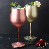 500ml 304 stainless steel goblet wine glass champagne juice large capacity party drop resistant copper plated wine glass