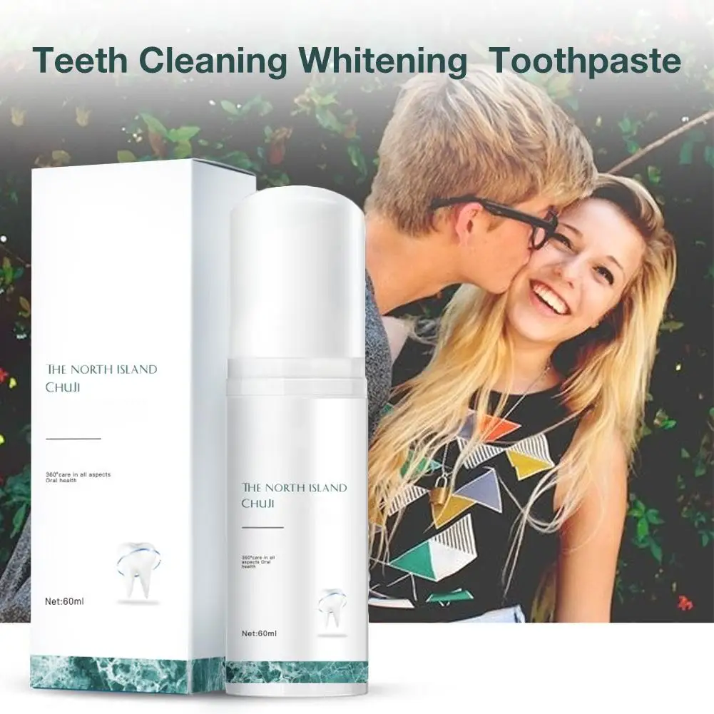 

1pcs 60ml Dental Foam Teeth Cleaning Whitening Toothpaste Mouthwash To Remove Bad Breath Teeth Stain Oral Care Cleaner