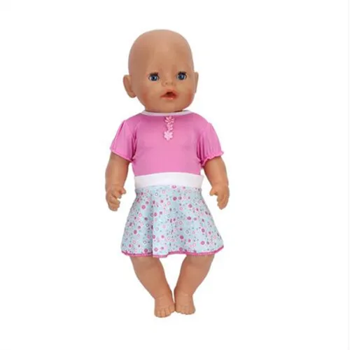 Модное милое платье, костюм, подходит для 43 см, Детская кукла, 17 дюймов, Одежда для кукол, детский лучший подарок на день рождения - Цвет: Золотой