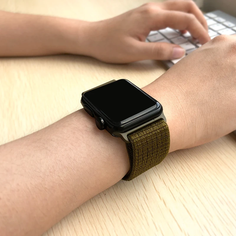 Für Apple часы Uhr группа серии 3/2/1 38 мм 42 мм нейлон Weiche Atmungsaktive нейлон für наручных часов iWatch, ersatz Спорт Шлайфе series4 40 мм 44 м