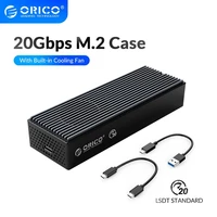 orico lsdt 20gbps m 2 nvme ssd case with built in cooling fan type c m2 nvme ssd enclosure for m 2 nvme 2230 2242 2260 2280 ssd