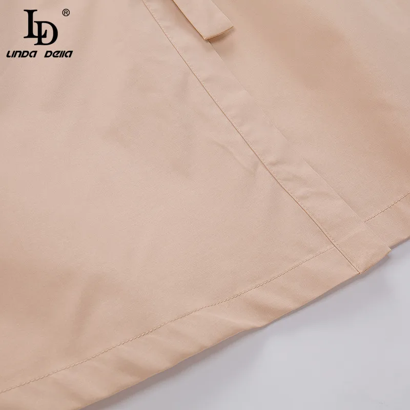 

LD LINDA DELLA Runway Summer Fashion Shirt style Mini Dress Women Turn-down Collar Luxury Bead Animal print Vintage Party Dress