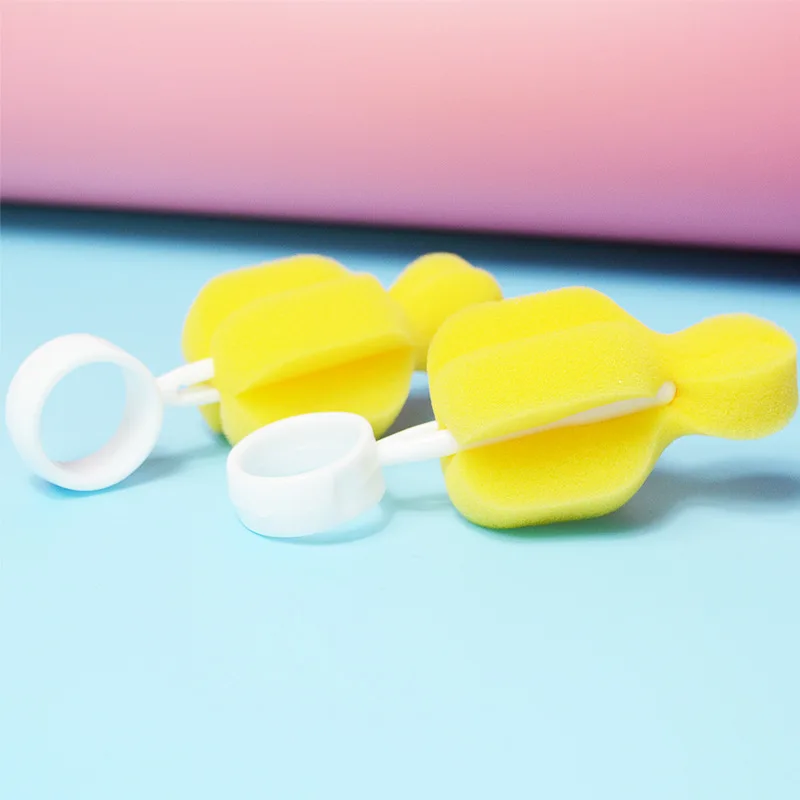 2pcs/pack 360 Degree Rotating Sponge Brushes Baby Dummy Nipple Brush Cleaning Feeding Bottle Brushes Infant Pacifier Cleaner