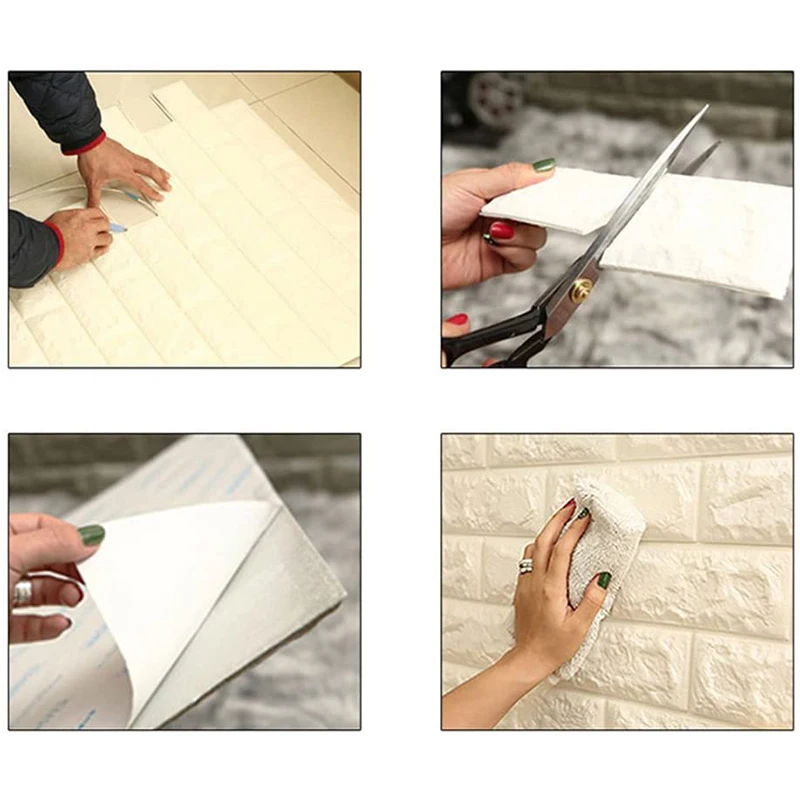 70 * 77 Three-dimensional Wall Stickers Anti-collision Soft Bag Foam Imitation Brick Pattern Wallpaper Self-adhesive Waterproof | Дом и сад