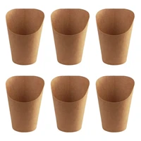 100pcs disposal take out party dessert supplies baking cakes egg puff french fries chips snacks kraft paper cups holder 300ml
