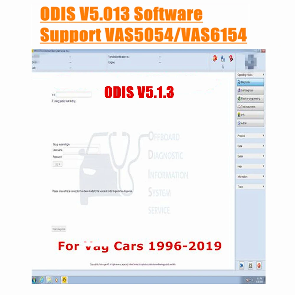 Newset ODIS 5 13 диагностическое обслуживание автомобилей 1996 2019 5.1.3 программное