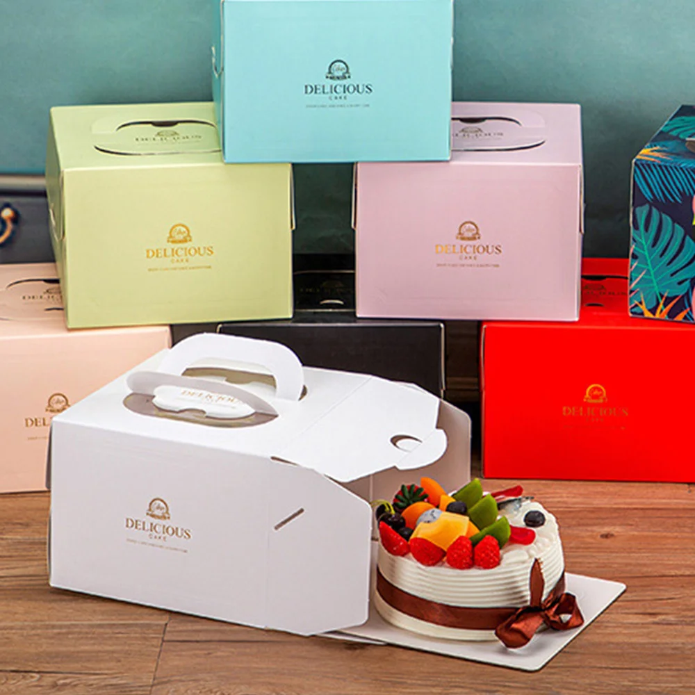 

10pcs Designed Dessert Boxes Practical Pastry Boxes Portable Cake Boxes