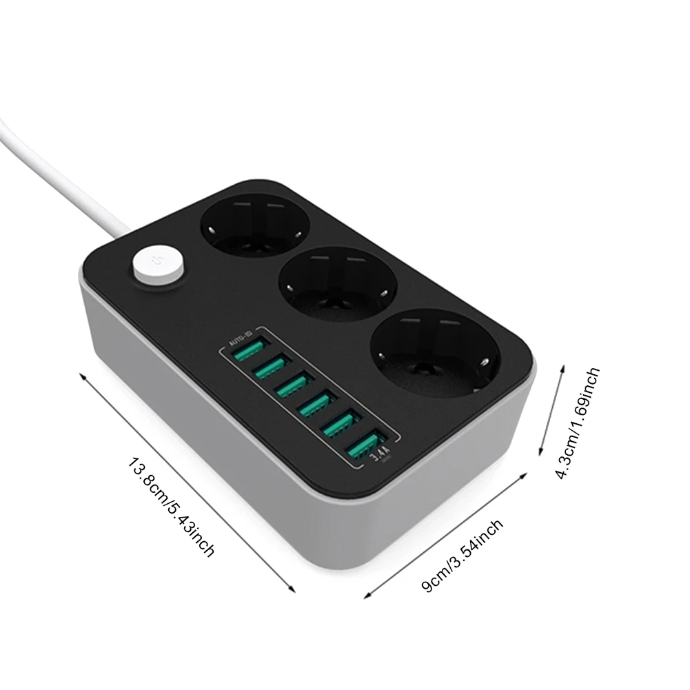 Зарядное устройство с 6 USB портами 2500 Вт 10 А|Электрические вилки| |