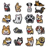 cute cartoon animal dog iron on patches sewing embroidered applique for jacket clothes stickers badge diy apparel accessories