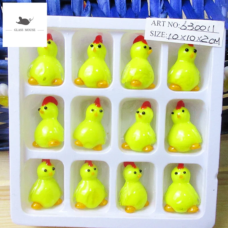 

Декоративные фигурки, миниатюрные стеклянные украшения цыпленка, домашний рабочий стол, сказочное украшение для сада, красивые стеклянные ...