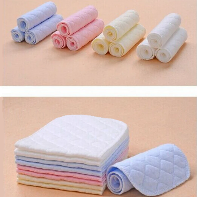 

1pc 3Layers Ecological Cotton Baby Cloth Nappy Inserts Reusable Washable Diapers Nappy Liners Nappy Changing Color Send Randomly