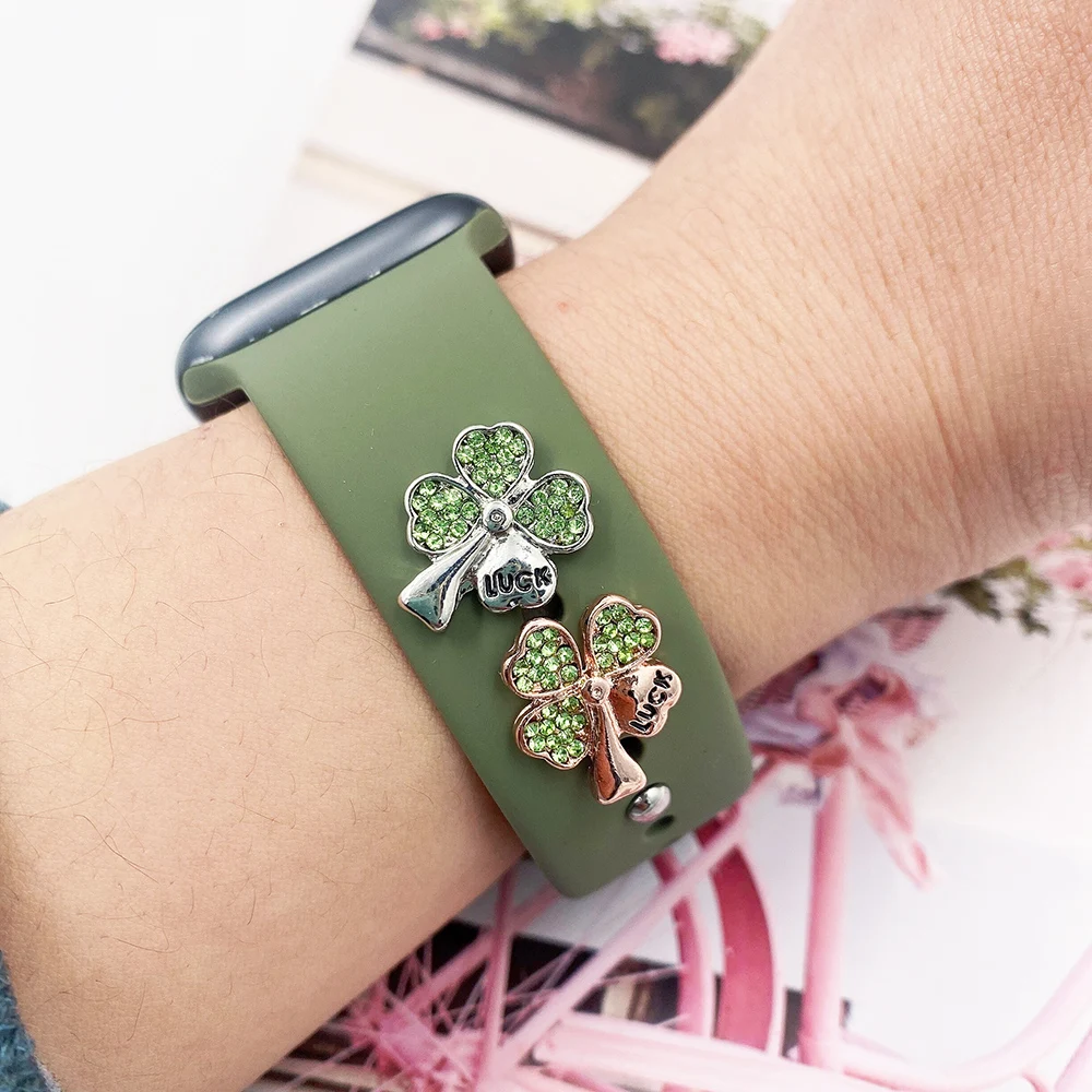 decorative nails for apple watch band charms silicone strap rivet for samsung galaxy watch accessories st patricks day gift free global shipping