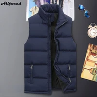autumn winter mens warm sleeveless jacket cotton vest jacket casual zipper sleeveless hoodless jacket short cotton coat male