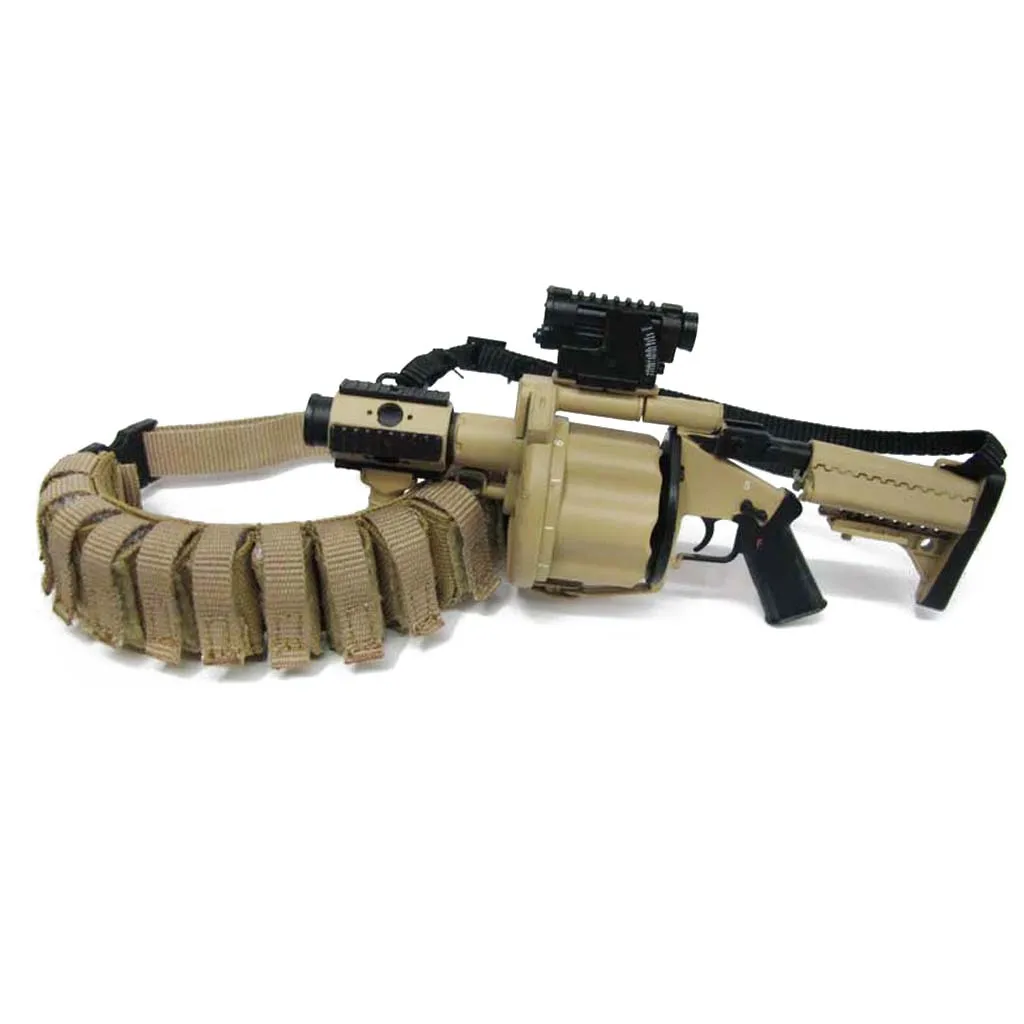 

Adjustable Length Cloth 1/6 Scale Bandolier Cartridge Belt 12 Shells Black Great Accessory for 1/6 SCALE 12" Action Figure Body