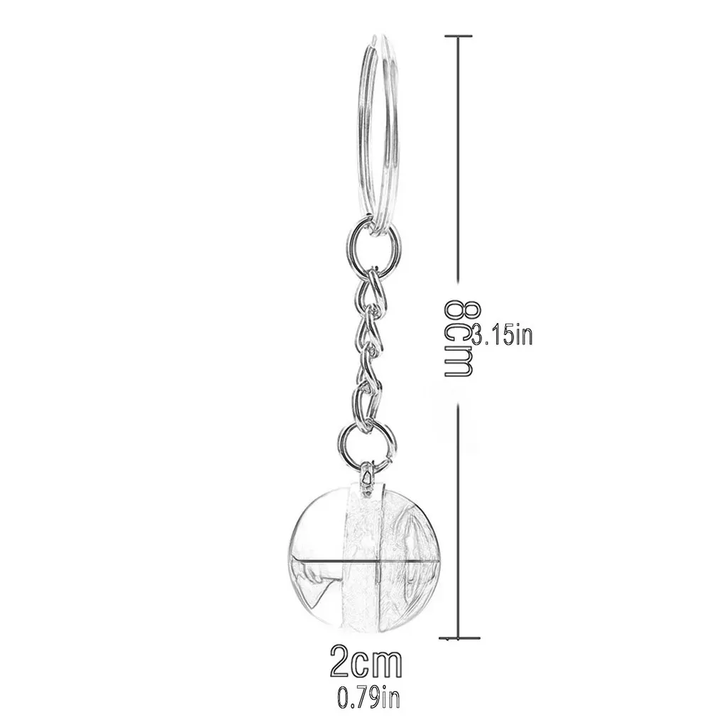 

12 Zodiac Sign Keychain Sphere Ball Crystal Key Rings Taurus Aries Gemini Constellation Birthday Gift for Women and Mens
