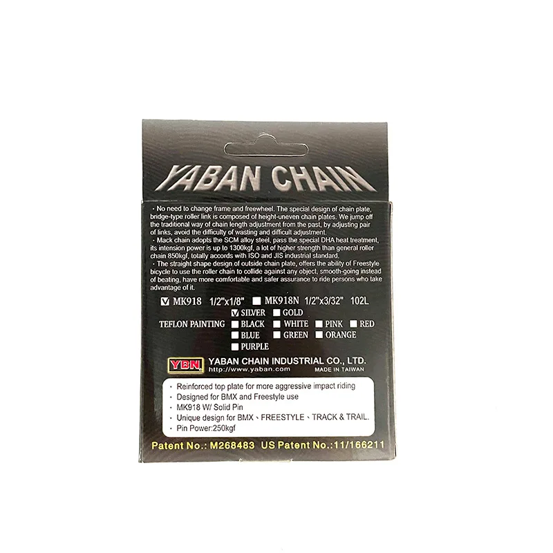 Односкоростная Велосипедная Цепь YBN BMX MK918 102L подходит для односкоростных