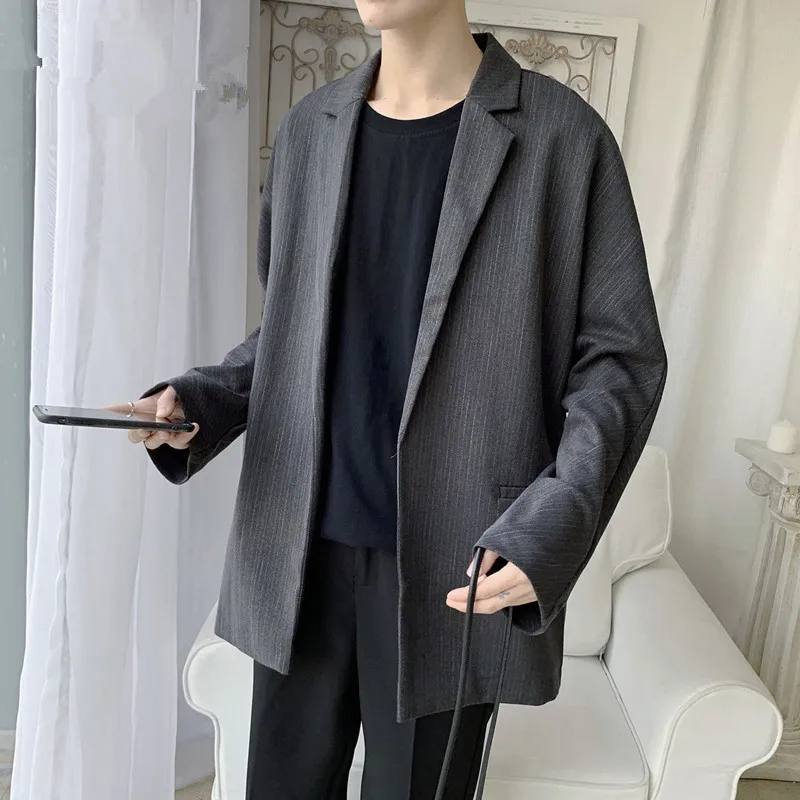 Hongkong Autumn Men Blazer Black Oversized Blazer Masculino Yuppie Style Men Blazer hombre