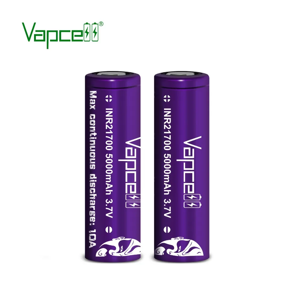 1 доллар купон Vapcell перезаряжаемый литий-ионный аккумулятор высокого качества fo 21700 аккумулятор 21700 5000 мАч 10A M50