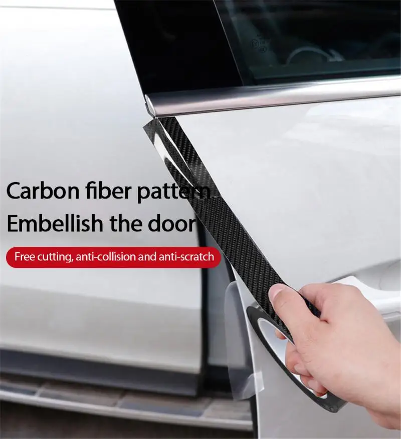 

Nano Carbon Fiber Car Sticker DIY Protector Paste Strip Auto Door Sill Side Mirror Anti Scratch waterproof Tape