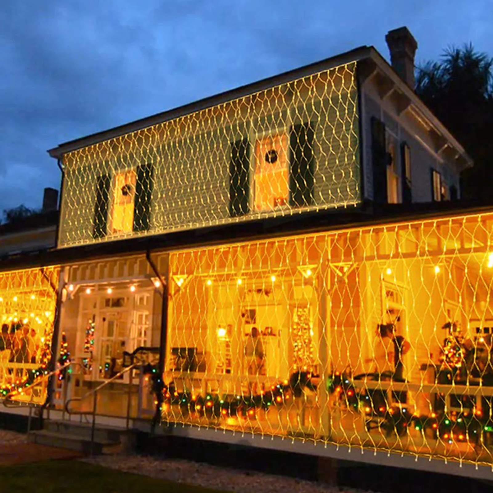 

1.5*1.5M 96 LED Lights Mesh String Lights Multicolor 8 Modes Indoor Outdoor Fairy Lights Holiday Party Night Decoration garland