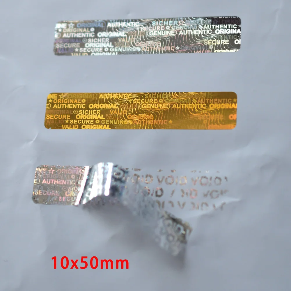 Аутентичные действительные безопасные оригинальные голограммные наклейки 50 х10